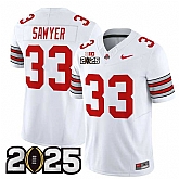 Men's Ohio State Buckeyes #33 Jack Sawyer White 2025 CFP Final Patch F.U.S.E. Vapor Limited Stitched Jersey Dzhi,baseball caps,new era cap wholesale,wholesale hats